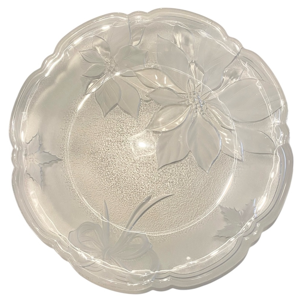 Vintage 15” clear holiday platter